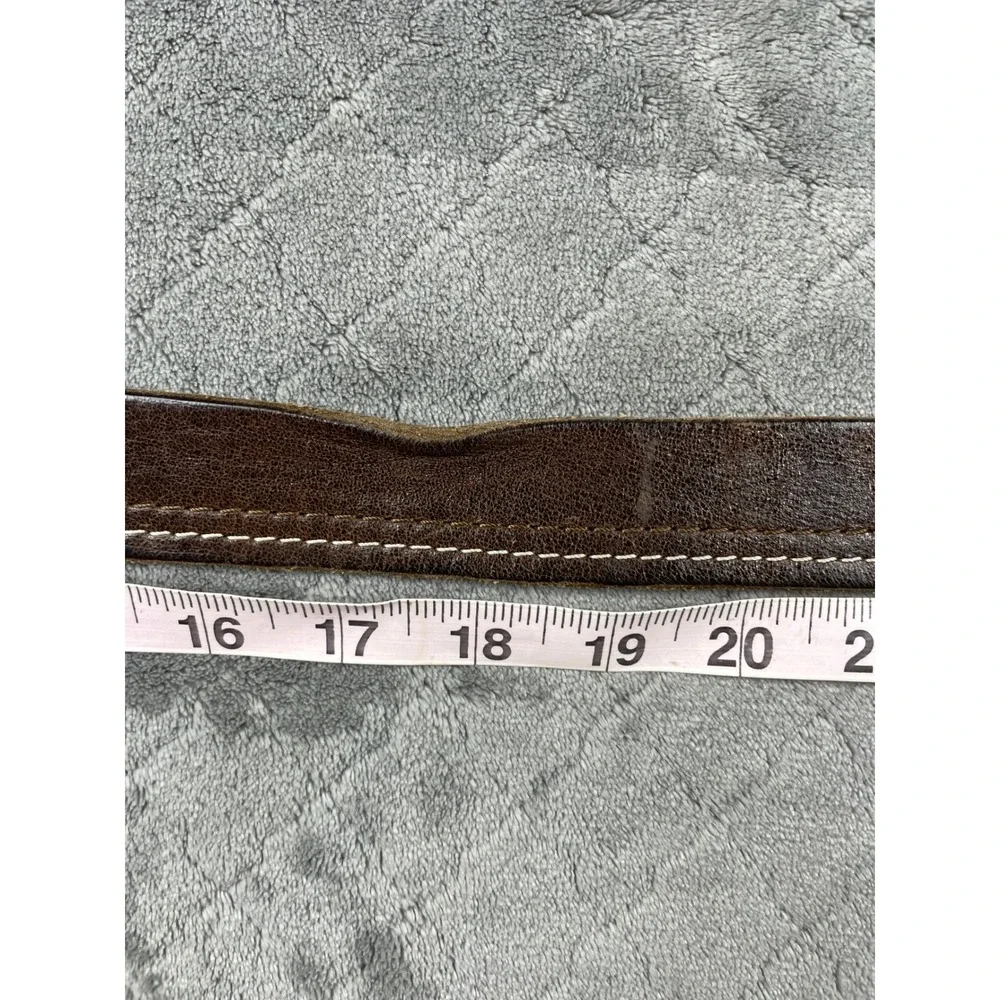 Trussardi Jeans Brown 100 Leather Belt Made in‎ Italy Sz 38/100cm Silver Buckle